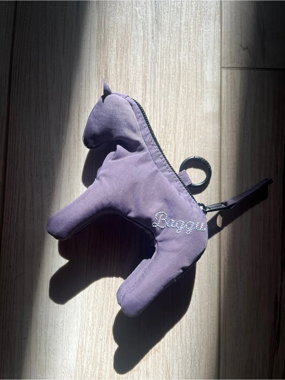 Baggu Horse Charm Keychain Dusty Violet Purple Change Purse Pouch